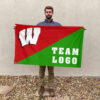 Badgers vs Custom Team House Divided Flag, Personalized College Flag