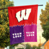 Badgers vs Custom Team House Divided Flag, Personalized Game Day Flag
