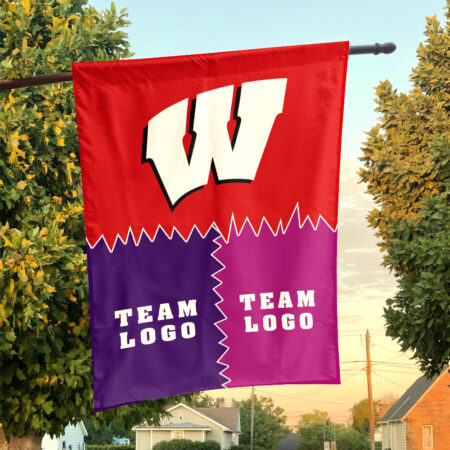 Badgers vs Custom Team House Divided Flag, Personalized Game Day Flag