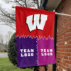 Badgers vs Custom Team House Divided Flag, Personalized Game Day Flag