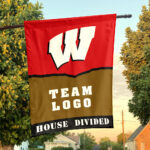 Badgers vs Custom Team House Divided Flag, Personalized House Flag