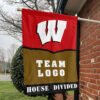 Badgers vs Custom Team House Divided Flag, Personalized House Flag