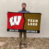 Badgers vs Custom Team House Divided Flag, Personalized House Flag