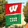 Badgers vs Custom Team House Divided Flag, Personalized NCAA Flag