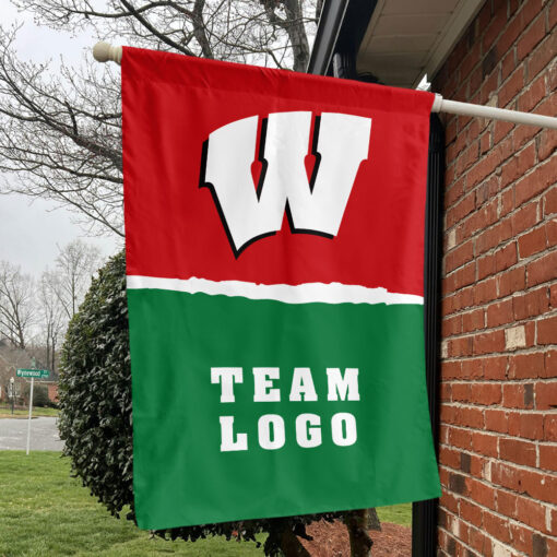 Badgers vs Custom Team House Divided Flag, Personalized NCAA Flag