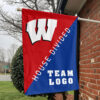 Badgers vs Custom Team House Divided Flag, Personalized Split Flag
