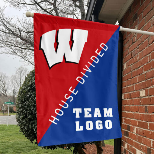 Badgers vs Custom Team House Divided Flag, Personalized Split Flag