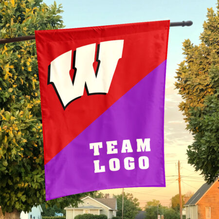 Badgers vs Custom Team House Divided Flag, Personalized Team Flag