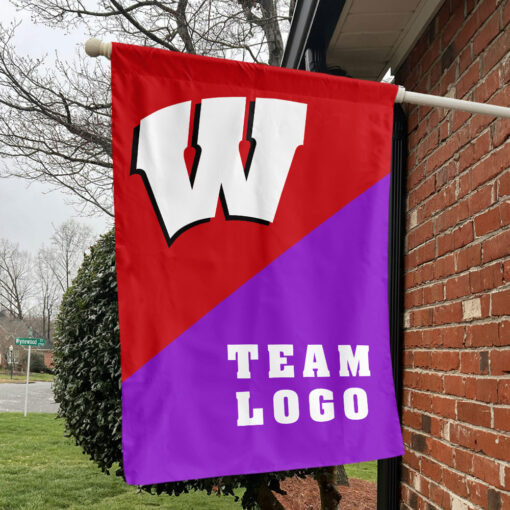 Badgers vs Custom Team House Divided Flag, Personalized Team Flag