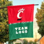 Bearcats vs Custom Team House Divided Flag, Custom House Flag
