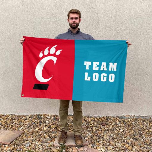 Bearcats vs Custom Team House Divided Flag, Custom NCAA Flag