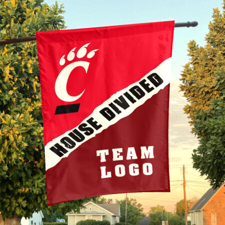Bearcats vs Custom Team House Divided Flag, Custom Rivalry Flag
