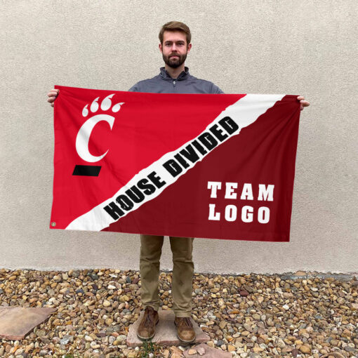 Bearcats vs Custom Team House Divided Flag, Custom Rivalry Flag Bearcats vs Custom Team House Divided Flag, Custom Rivalry Flag