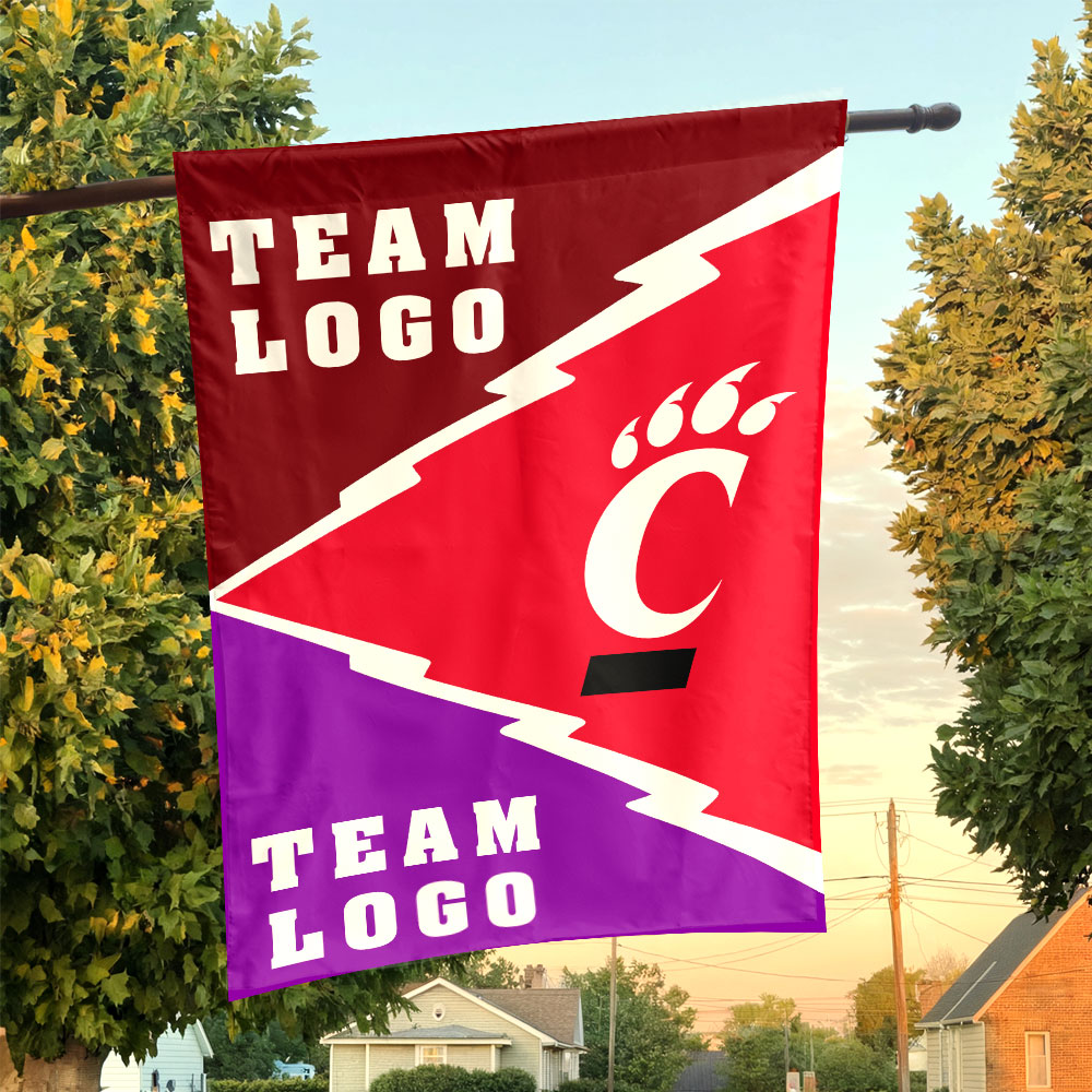 Bearcats vs Custom Team House Divided Flag, Custom Spirit Flag Bearcats vs Custom Team House Divided Flag, Custom Spirit Flag