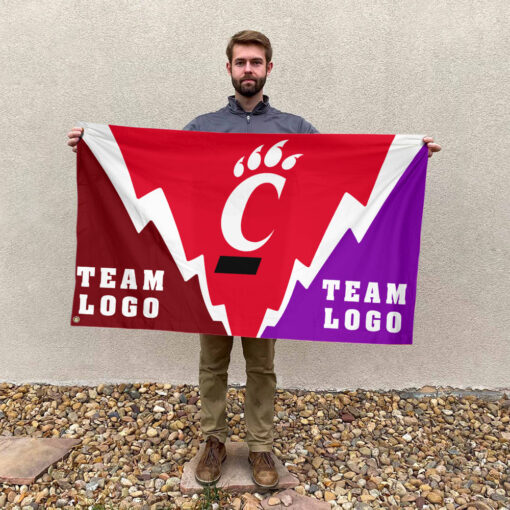 Bearcats vs Custom Team House Divided Flag, Custom Spirit Flag Bearcats vs Custom Team House Divided Flag, Custom Spirit Flag