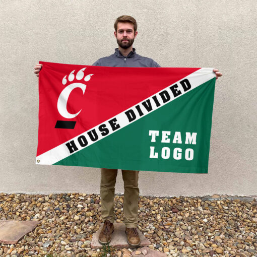 Bearcats vs Custom Team House Divided Flag, Custom Split Flag Bearcats vs Custom Team House Divided Flag, Custom Split Flag