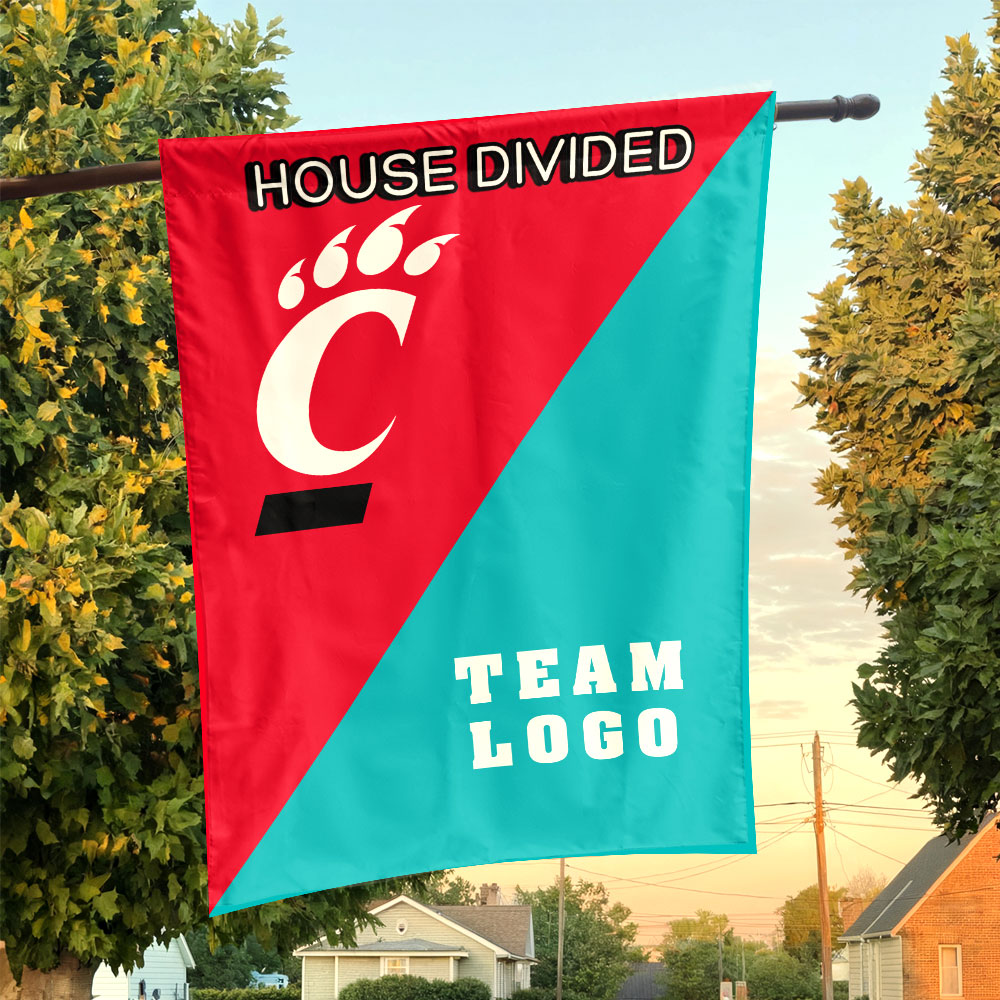 Bearcats vs Custom Team House Divided Flag, Custom Team Flag Bearcats vs Custom Team House Divided Flag, Custom Team Flag