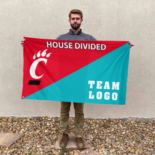 Bearcats vs Custom Team House Divided Flag, Custom Team Flag Bearcats vs Custom Team House Divided Flag, Custom Team Flag