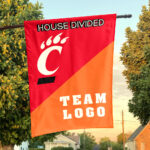 Bearcats vs Custom Team House Divided Flag, NCAA Custom Flag