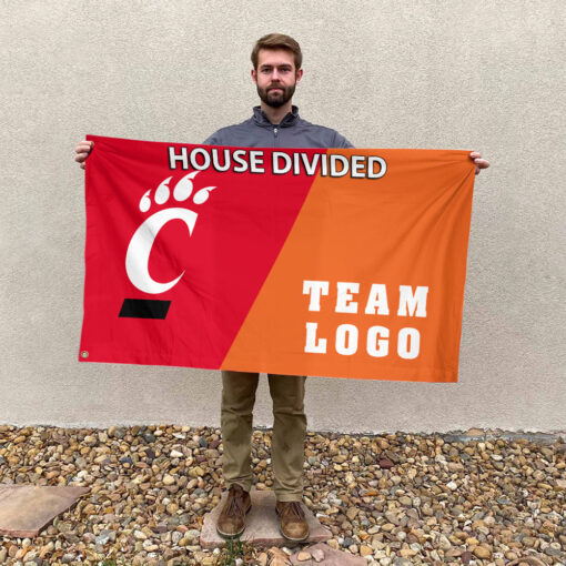 Bearcats vs Custom Team House Divided Flag, NCAA Custom Flag