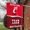 Bearcats vs Custom Team House Divided Flag, NCAA House Flag