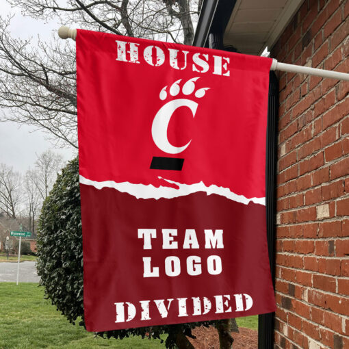 Bearcats vs Custom Team House Divided Flag, NCAA House Flag