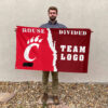 Bearcats vs Custom Team House Divided Flag, NCAA House Flag