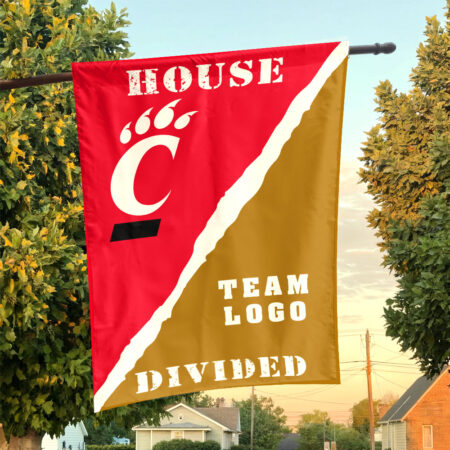 Bearcats vs Custom Team House Divided Flag, NCAA Rivalry Flag