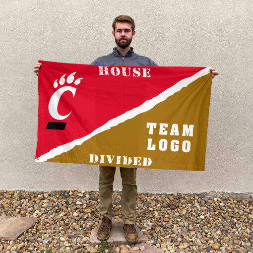 Bearcats vs Custom Team House Divided Flag, NCAA Rivalry Flag Bearcats vs Custom Team House Divided Flag, NCAA Rivalry Flag