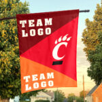 Bearcats vs Custom Team House Divided Flag, NCAA Spirit Flag