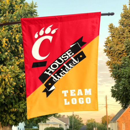 Bearcats vs Custom Team House Divided Flag, NCAA Team Flag