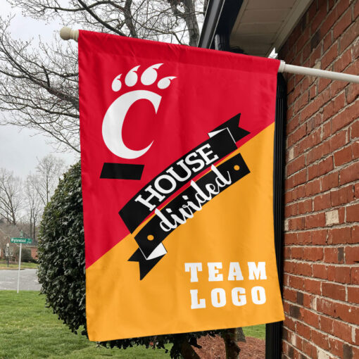 Bearcats vs Custom Team House Divided Flag, NCAA Team Flag