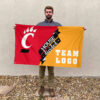 Bearcats vs Custom Team House Divided Flag, NCAA Team Flag