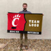 Bearcats vs Custom Team House Divided Flag, Personalized House Flag
