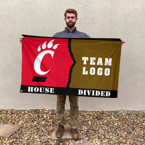 Bearcats vs Custom Team House Divided Flag, Personalized House Flag