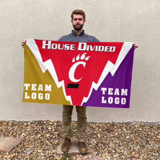 Bearcats vs Custom Team House Divided Flag, Personalized Spirit Flag