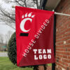 Bearcats vs Custom Team House Divided Flag, Personalized Split Flag 1 Bearcats vs Custom Team House Divided Flag, Personalized Split Flag