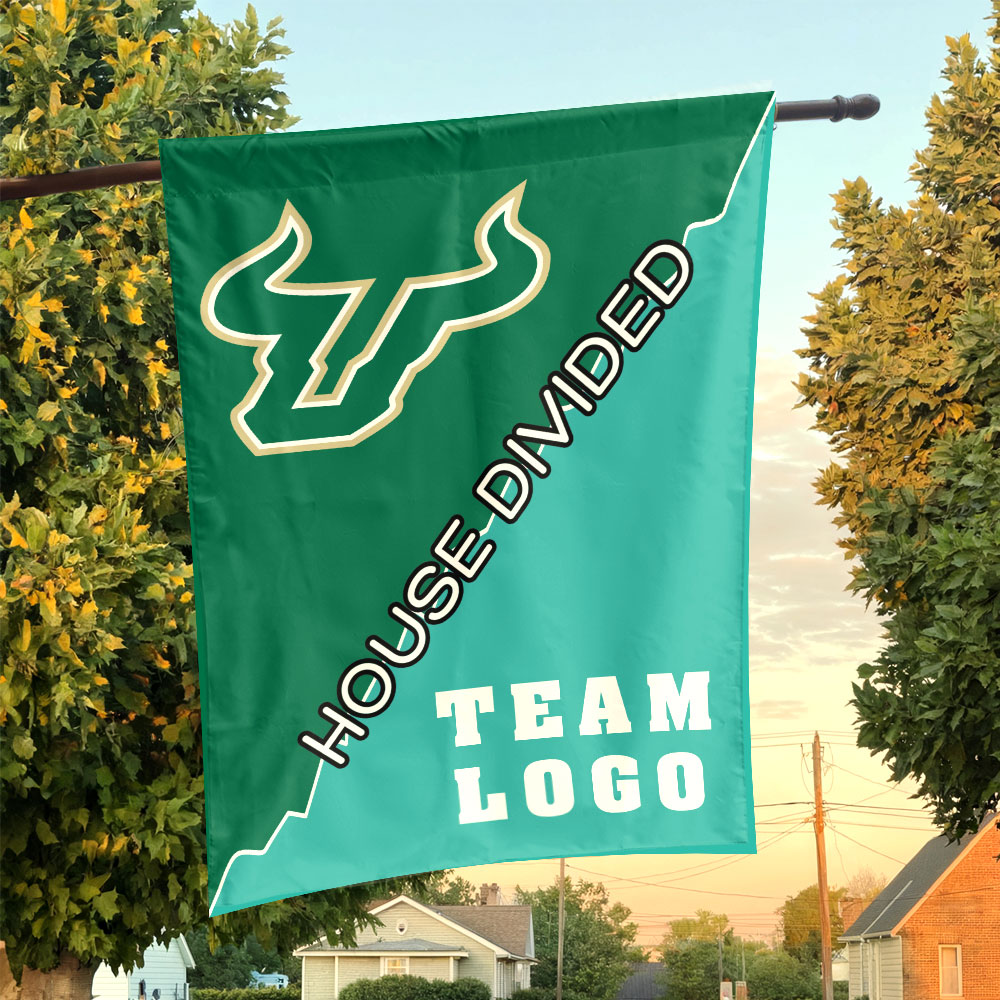 Bulls vs Custom Team House Divided Flag, College Custom Flag Bulls vs Custom Team House Divided Flag, College Custom Flag