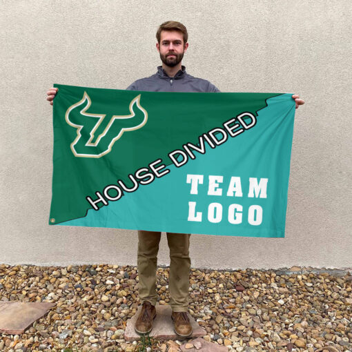Bulls vs Custom Team House Divided Flag, College Custom Flag Bulls vs Custom Team House Divided Flag, College Custom Flag