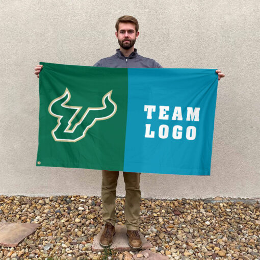 Bulls vs Custom Team House Divided Flag, Custom NCAA Flag