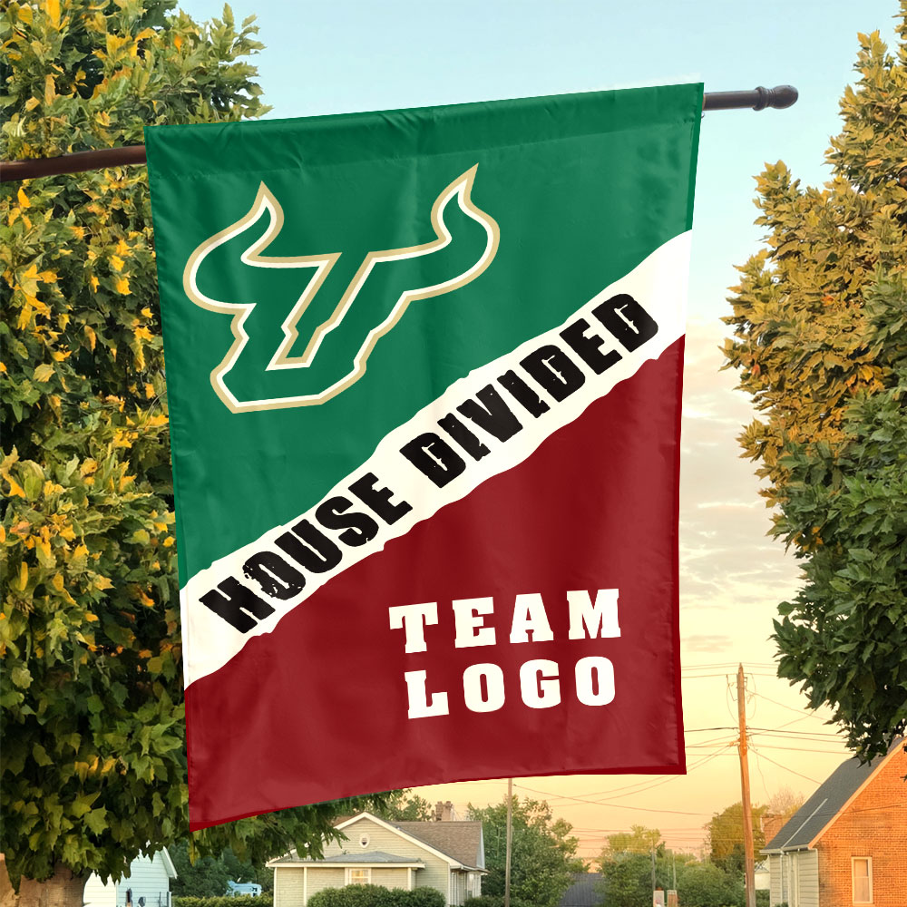 Bulls vs Custom Team House Divided Flag, Custom Rivalry Flag Bulls vs Custom Team House Divided Flag, Custom Rivalry Flag