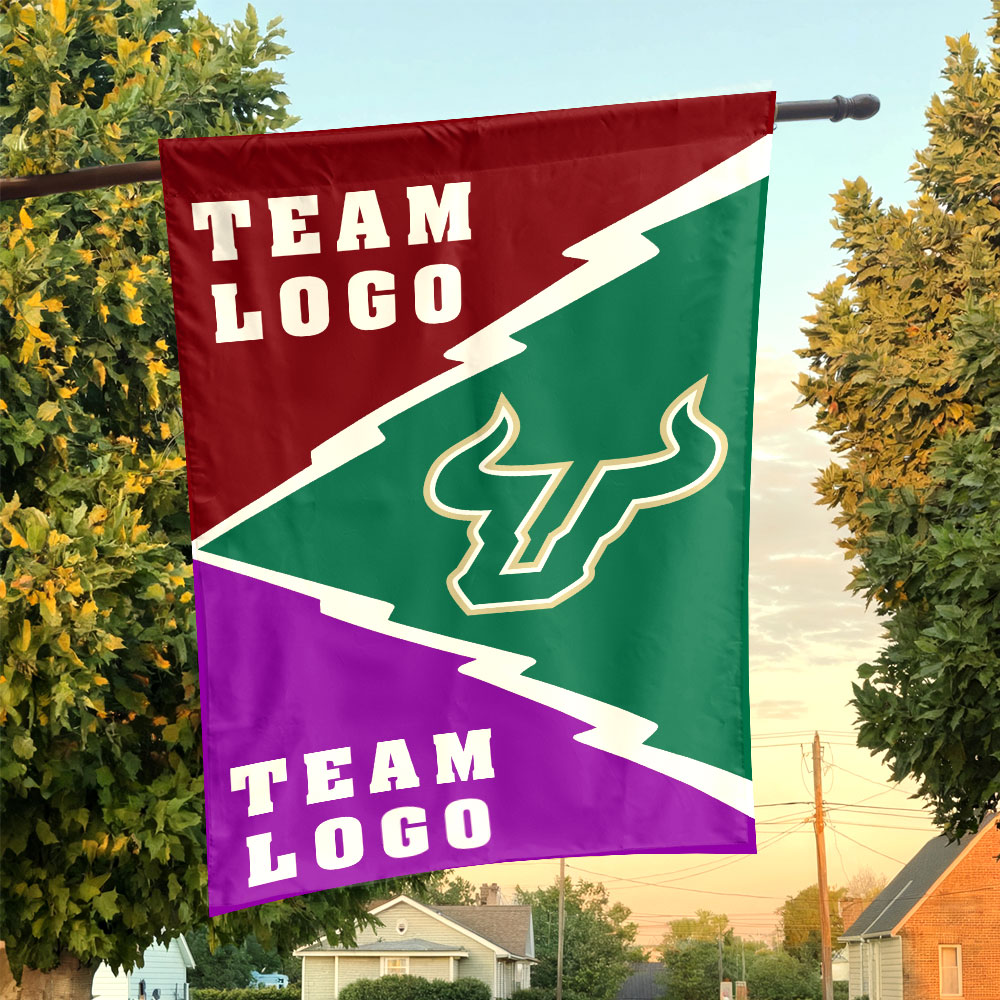 Bulls vs Custom Team House Divided Flag, Custom Spirit Flag Bulls vs Custom Team House Divided Flag, Custom Spirit Flag