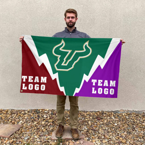 Bulls vs Custom Team House Divided Flag, Custom Spirit Flag Bulls vs Custom Team House Divided Flag, Custom Spirit Flag