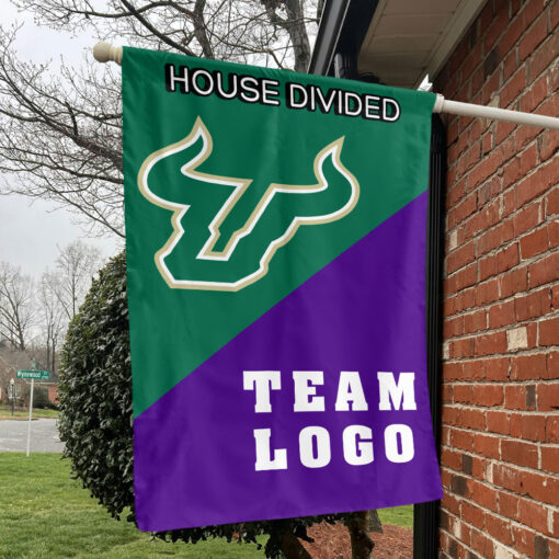 Bulls vs Custom Team House Divided Flag, NCAA Custom Flag Bulls vs Custom Team House Divided Flag, NCAA Custom Flag