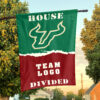 Bulls vs Custom Team House Divided Flag, NCAA House Flag