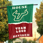 Bulls vs Custom Team House Divided Flag, NCAA House Flag