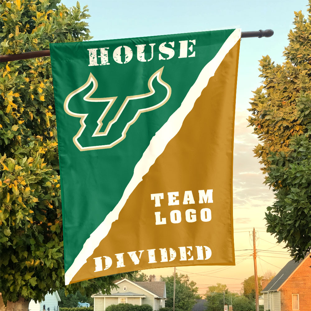Bulls vs Custom Team House Divided Flag, NCAA Rivalry Flag Bulls vs Custom Team House Divided Flag, NCAA Rivalry Flag