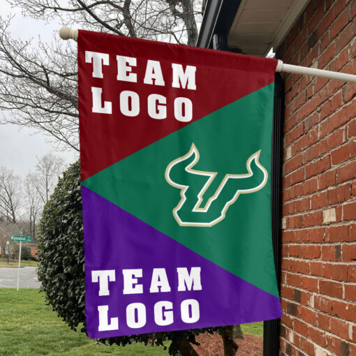 Bulls vs Custom Team House Divided Flag, NCAA Spirit Flag Bulls vs Custom Team House Divided Flag, NCAA Spirit Flag