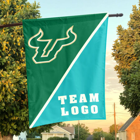 Bulls vs Custom Team House Divided Flag, NCAA Split Flag
