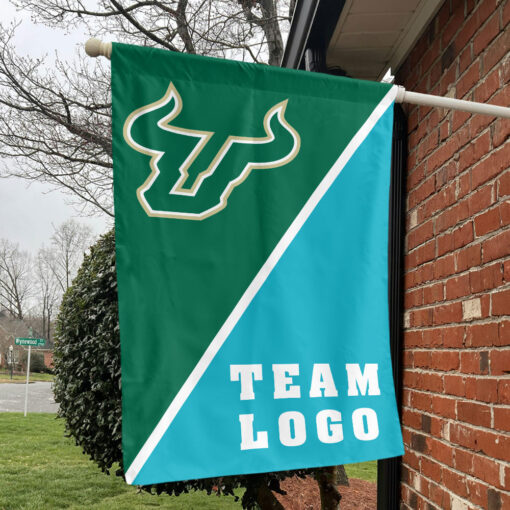 Bulls vs Custom Team House Divided Flag, NCAA Split Flag Bulls vs Custom Team House Divided Flag, NCAA Split Flag